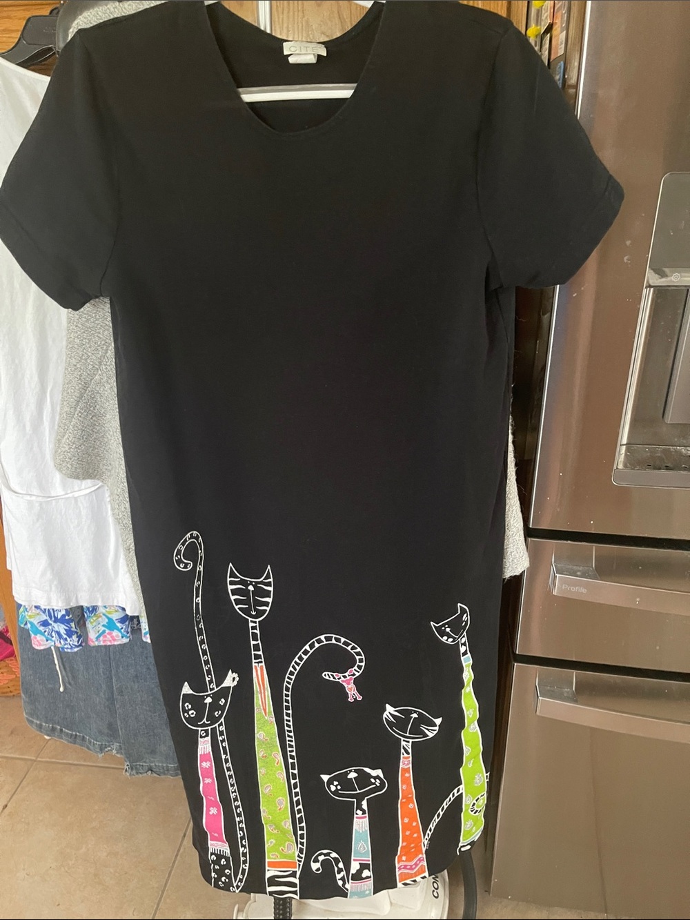 CITE' Multicolor Cat Graphic Maxi Medium Dress -